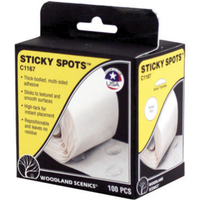 WOODLAND SCENICS WC1167 Sticky Spots Klebepunkte, 100 Stück von Woodland Scenics