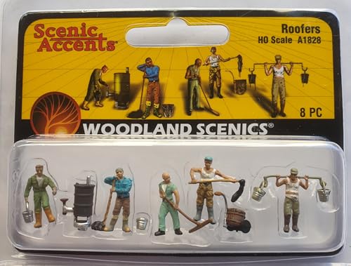 Woodland Scenics A1828 Dachdecker Teerarbeiter Teerkocher Teerpappe verlegen Figuren Spur H0 HO 1:87 Roofers von Woodland Scenics