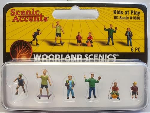 Woodland Scenics A1830 spielende Kinder Spielplatz Skateboard Figuren Spur H0 HO 1:87 Kids at Play von Woodland Scenics