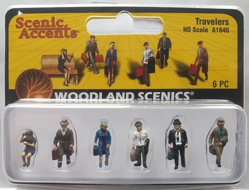 Woodland Scenics A1840 sechs Reisende mit Koffer sitzend stehend Figuren Spur H0 HO 1:87 Travelers von Woodland Scenics