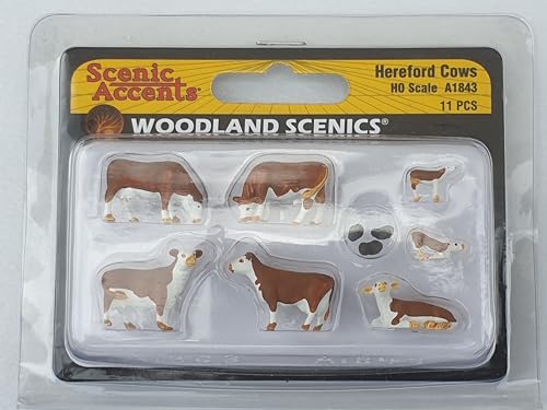 Woodland Scenics A1843 Kühe Kälber Kuhfladen Figuren Spur H0 HO 1:87 Hereford Cows von Woodland Scenics