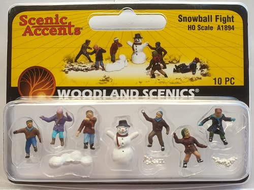 Woodland Scenics A1894 Kinder Winter schneeballschlacht Schneemann Jugendliche Figuren Spur H0 HO 1:87 Snowball Fight von Woodland Scenics