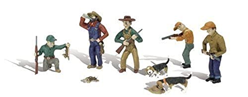 Woodland Scenics A1903 Hasenjagd Kaninchenjagd Figuren Hunde Jäger Jagdszene Set Rabbit Hunt Spur H0 HO 1:87 von Woodland Scenics