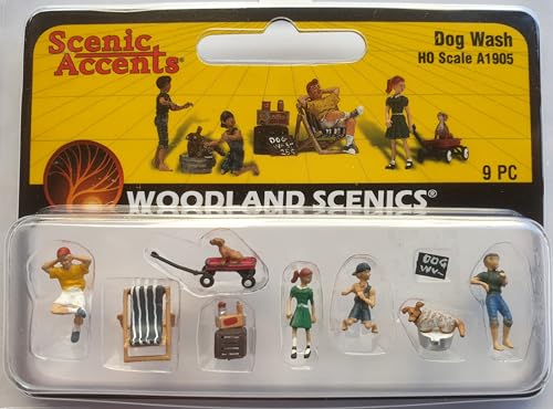 Woodland Scenics A1905 Hundewäsche Jugendliche Kinder waschen Hunde Figuren Spur H0 HO 1:87 Dog Wash von Woodland Scenics