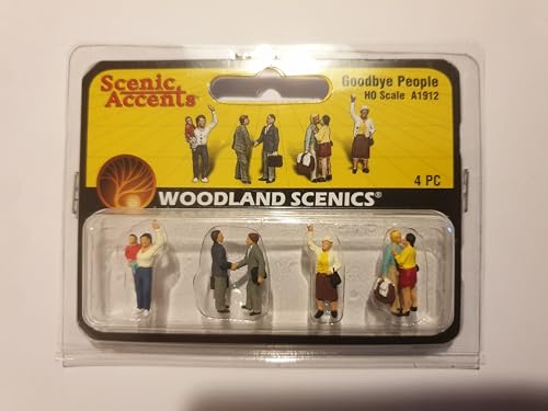 Woodland Scenics A1912 winkende, Sich verabschiedende Menschen Figuren Goodbye People Diorama Bahnhof Bushaltestelle Spur HO H0 1:87 von Woodland Scenics