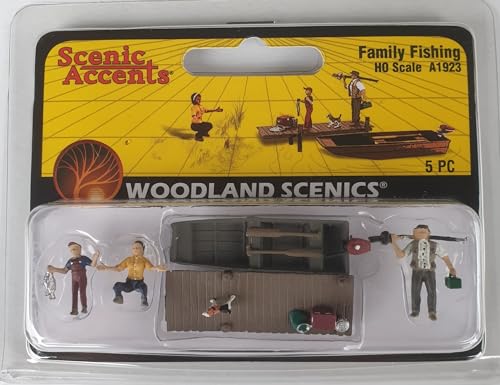 Woodland Scenics A1923 Familie geht Angeln Fischen Hund Frau Kind Boot Bootssteg Diorama Fluss See Meer 1:87 Spur H0 HO Family Fishing von Woodland Scenics