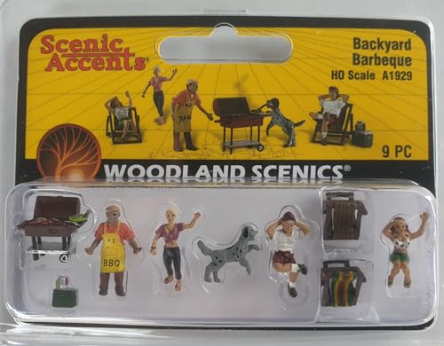 Woodland Scenics A1929 Grillen im Garten Hund klaut Wurst Figuren Spur H0 HO 1:87 Backyard Barbeque von Woodland Scenics