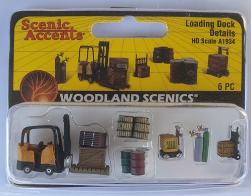 Woodland Scenics A1934 Ladegut Gabelstapler Karre Fässer Kisten Gasflaschen Figuren Spur H0 HO 1:87 von Woodland Scenics