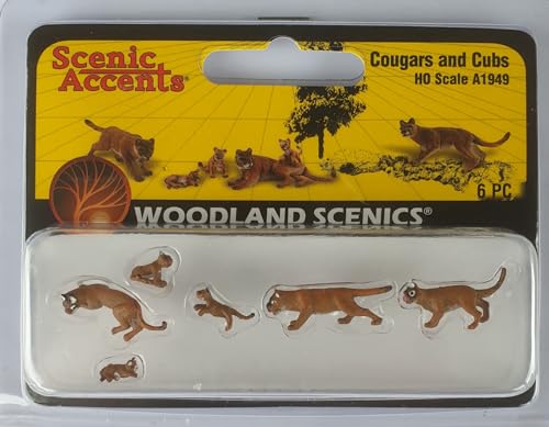 Woodland Scenics A1949 Pumas Berglöwen und Junge Figuren Spur H0 HO 1:87 Cougars and Cubs von Woodland Scenics