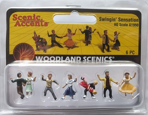 Woodland Scenics A1950 Rock n Roll Tänzer 50er Jahre tanzende Figuren Spur H0 HO 1:87 Swingin Sensation von Woodland Scenics