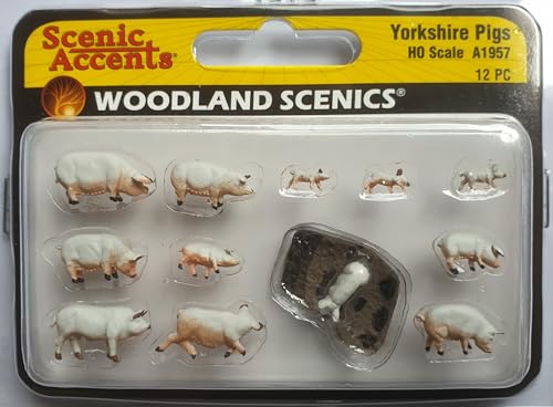 Woodland Scenics A1957 Schweine Sule Ferkel Figuren Spur H0 HO 1:87 Yorkshire Pigs von Woodland Scenics