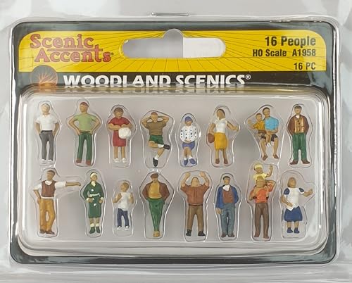 Woodland Scenics A1958 Passanten 16 Normale Menschen Figuren Spur H0 HO 1:87 16 People von Woodland Scenics