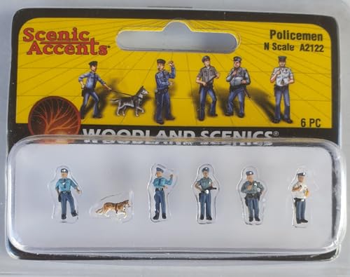 Woodland Scenics A2122 US-Polizisten Polizei Police Polizeihund Figuren Spur N 1:160 People Sitting Policemen von Woodland Scenics