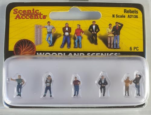 Woodland Scenics A2136 Rock n Roller 60er 70er Jahre Jugendliche Figuren Spur N 1:160 Rebels von Woodland Scenics