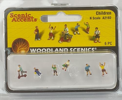 Woodland Scenics A2182 sechs spielende Kinder mit Roller und Ball Spielplatz Spur N 1:160 N Scale Children von Woodland Scenics