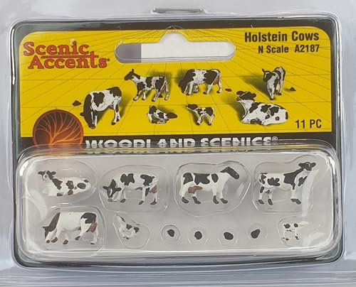 Woodland Scenics A2187 Holsteiner Kühe schwarz Weiss Figuren Spur N 1:160 Holstein Cows von Woodland Scenics