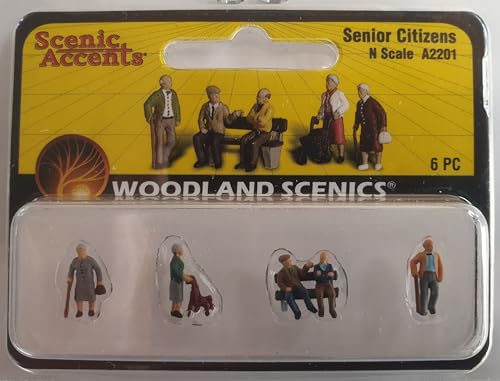 Woodland Scenics A2201 alte Menschen Rollator Bank Krückstock Figuren Spur N 1:160 Senior Citizen von Woodland Scenics