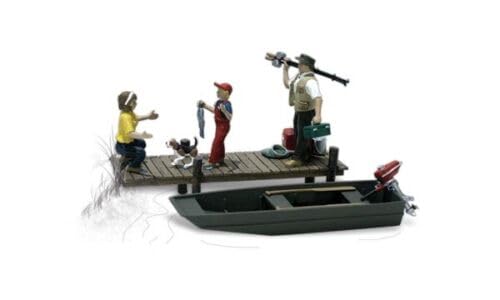 Woodland Scenics A2203 Familie geht Angeln Fischen Boot Steg Figuren Spur N 1:160 Family Fishing von Woodland Scenics