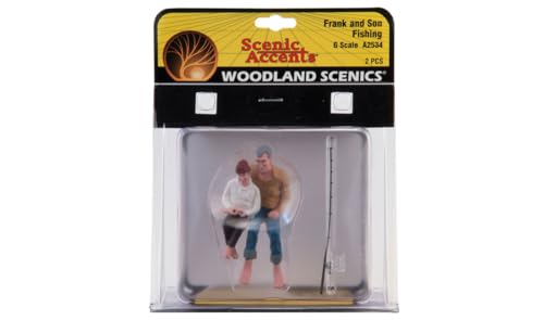 Woodland Scenics A2534 Angler sitzend 2 Figuren Spur G 1:45 Frank and Son Fishing WA2534 von Woodland Scenics