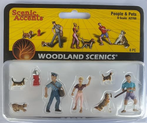 Woodland Scenics A2768 Hunde Hundehalter Briefträger Figuren Spur 0 O 1:45 People Pets von Woodland Scenics