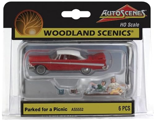 Woodland Scenics AS5552 Auto Pkw Picknick im Freien 2 Figuren Ehepaar Liebespaar auf Picknickdecke Spur HO H0 1:87 Parked for a Picnic von Woodland Scenics