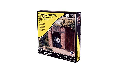 Woodland Scenics C1254 Tunneleingang Tunnelportal einspurig Holzbohlenoptik zum selbst anmalen colorieren Spur HO H0 1:87 Timber Portal Single Track von Woodland Scenics