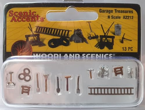 Woodland Scenics WA2212 Rasenmäher Mülltonne Leiter Reifen Figuren Spur N 1:160 Garage Treasures A2212 von Woodland Scenics