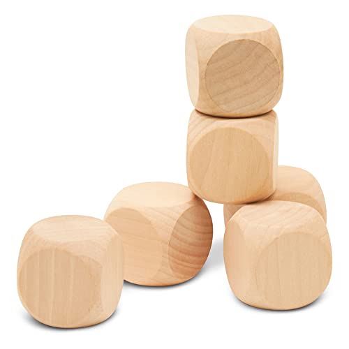 Leere Holzwürfel zum Basteln und Spielen, 3,8 cm Holzblöcke zum Basteln, Packung mit 12 unlackierten kleinen Holzblöcken zum Basteln, kleine Holzwürfel für Spiele und Party-Dekoration, von Woodpeckers von Woodpeckers