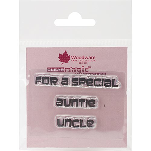 Woodware Transparente Stempel, 6,3 x 4,4 cm, Bogen Special Auntie/Onkel von Woodware