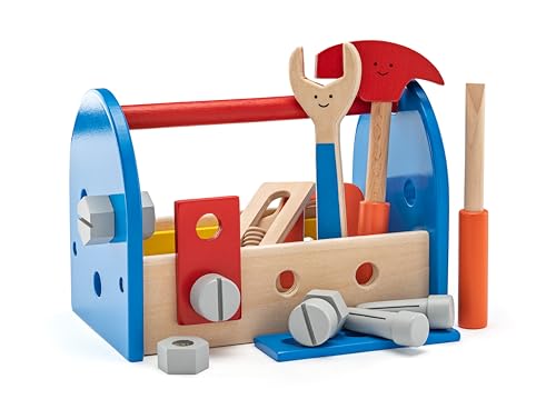 Woodyland 90104 Holz - Werkzeugkasten mit Tragefriff und Werkzeug. 18 TLG Woodyland 90104 Holz - Werkzeugkasten mit Tragefriff und Werkzeug. 18 TLG von Woodyland