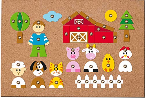 Woodyland Hammerspiel mit Korkplatten - Kreativität, Motorik und Konzentration für Kinder ab 3 Jahre - 2 Hämmerchen, 80 Nägeln, 70 Holzformen - 31x21 cm Woodyland Hammerspiel mit Korkplatten - Kreativität, Motorik und Konzentration für Kinder ab 3 Jahre - 2 Hämmerchen, 80 Nägeln, 70 Holzformen - 31x21 cm von Woodyland