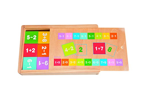 Woodyland Didactic Toys Add and Subtract Learning Maths in a Wooden Box von Woodyland