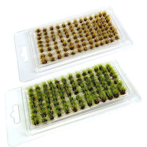 Woohome 208 Stück Static Grass Tuft Selbstklebende Statische Grass Statisches Grasbüschel, Gefälschtes Moosgras für Miniatur Tabletop Spiele Modelleisenbahn Geländebau von Woohome