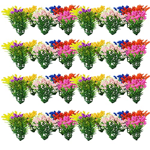 Woohome 10 Farbe Modellbau Blumen 5 cm Blume Vegetation Gruppen Gras Tufts Statische Landschaft Modell DIY Miniatur für Landschaftsbau Diorama Zubehör von Woohome