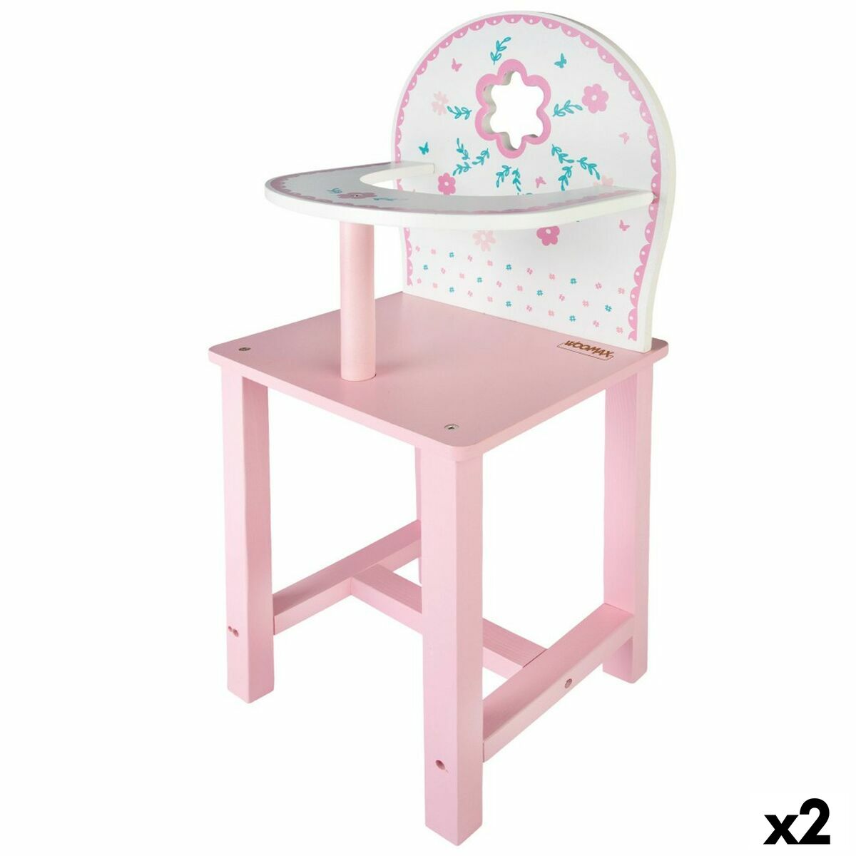 Hochstuhl Woomax 25 x 55 x 20 cm Puppen Weiß Rosa 2 Stück von Woomax