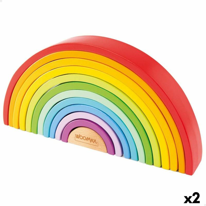 Kinder Puzzle aus Holz Woomax Regenbogen 11 Stücke 2 Stück von Woomax