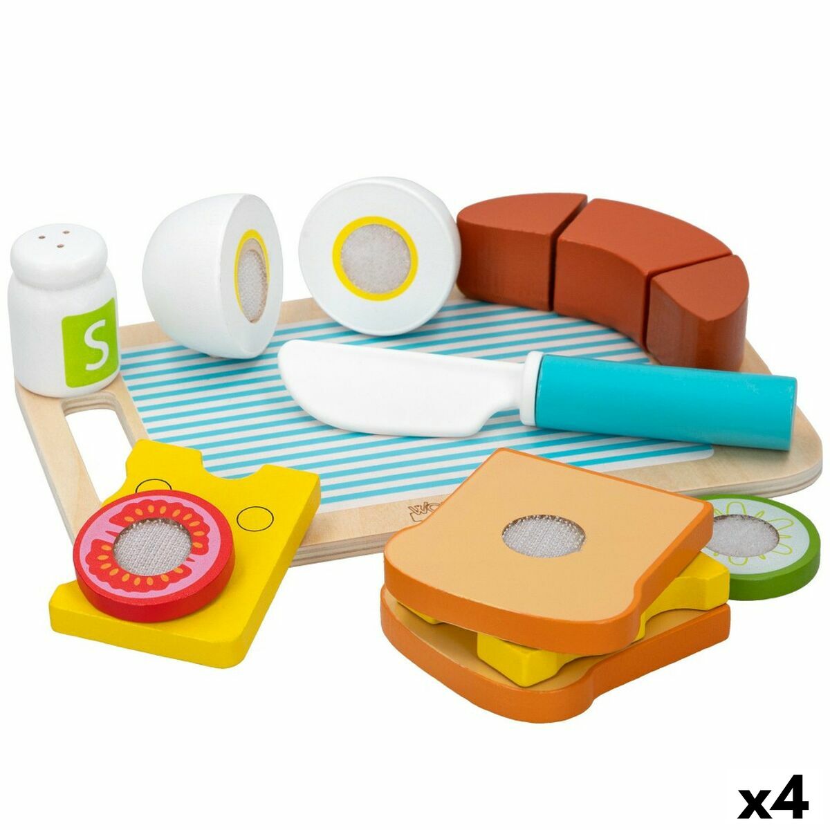 Kit aus Spielzeuglebensmittel Woomax Frühstück 14 Teile (4 Stück) von Woomax