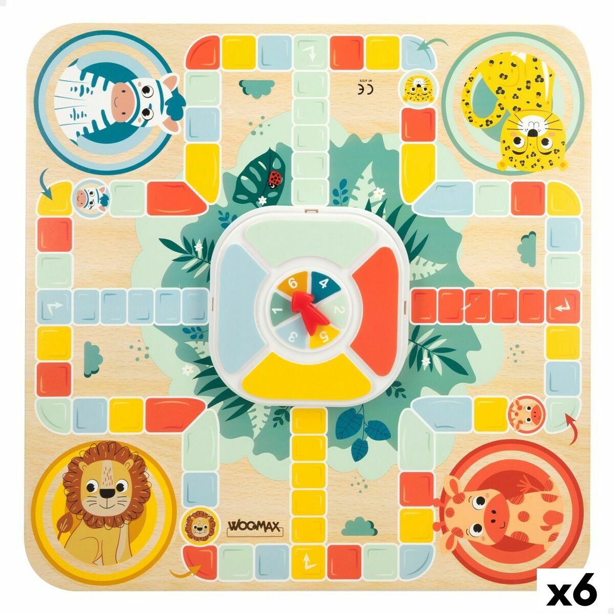 Parchís-Oca Spielbrett Woomax Zookabee 30 x 3 x 30 cm Für Kinder tiere (6 Stück) von Woomax