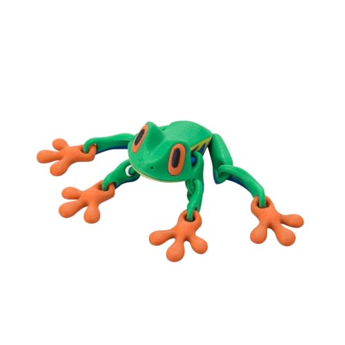 WoondXpuzzle 3D Gedrucktes Mehrfarbiger Dschungelfrosch mit Beweglichen Gelenken, Realistischer Modell, Umweltfreundliche Materialien, Niedliche Heimdekoration von WoondXpuzzle