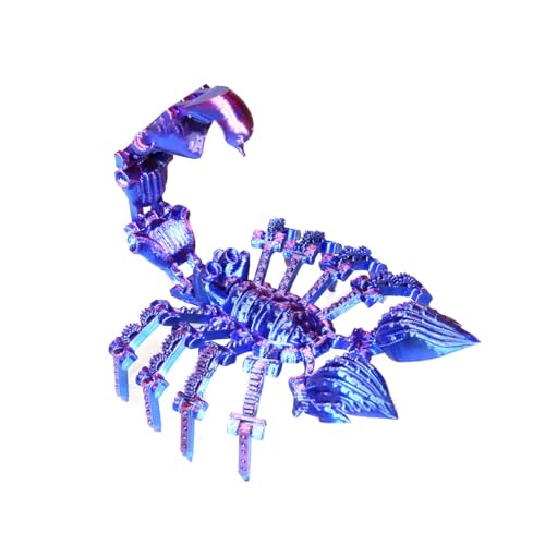 WoondXpuzzle 3D Gedrucktes Skorpion-Modell, Kreatives Skorpion-Dekomodell mit Beweglichen Gelenken, Halloween-Dekoration für Haus, Blau-violett von WoondXpuzzle