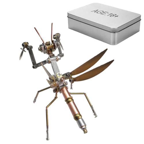 WoondXpuzzle 3D Metall Mantis Puzzle, Mechanisches Kleine Mantis Kits für Erwachsene, DIY Punk Insekt Kreative Kits, 150+Teile von WoondXpuzzle