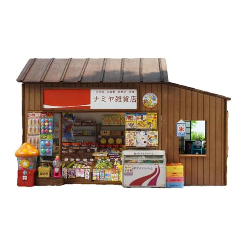 WoondXpuzzle Holz Architektur Puzzles 1:12 Maßstab 3D Miniatur Holz Hand Gefertigte Japanische Dagashi-Shop-Kits Kreative Miniatur-Szene Montage-Kits von WoondXpuzzle