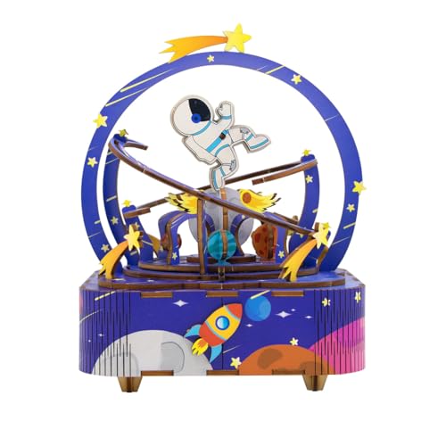 WoondXpuzzle Holz Space Walk Music Box Kits für Erwachsene, 3D DIY Handgefertigte Holzpuzzle, Dekoration, Kit Version von WoondXpuzzle