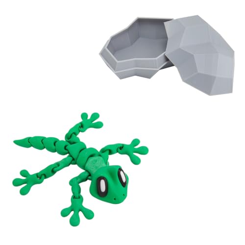 WoondXpuzzle Niedlicher Gecko, 3D Gedruckter Modell mit Beweglichen Gelenken, Bezaubernde PLA Heimdekoration, Kunstwerk für Naturliebhaber, Reptilienliebhaber von WoondXpuzzle