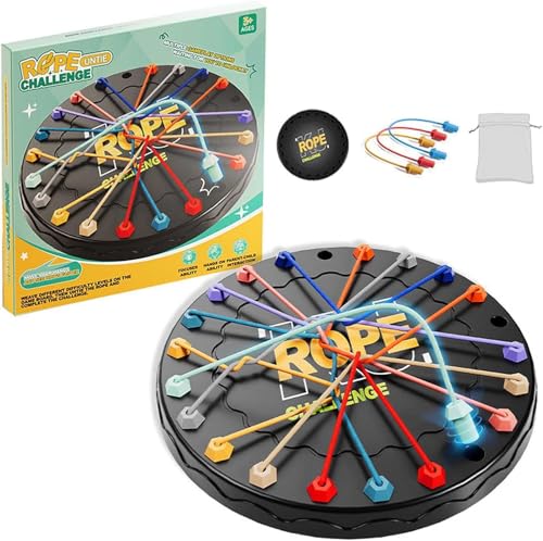 Brainy Knots Rope Untangling Game Strategie-Brettspiel, Twisted Rope Board Game, Buntes Gedrehtes Seil Sortier Puzzlespiel, Logik-Puzzle-Brettspiel für Kinder und Erwachsene, 2 bis 4 Spieler (A) von Woranb