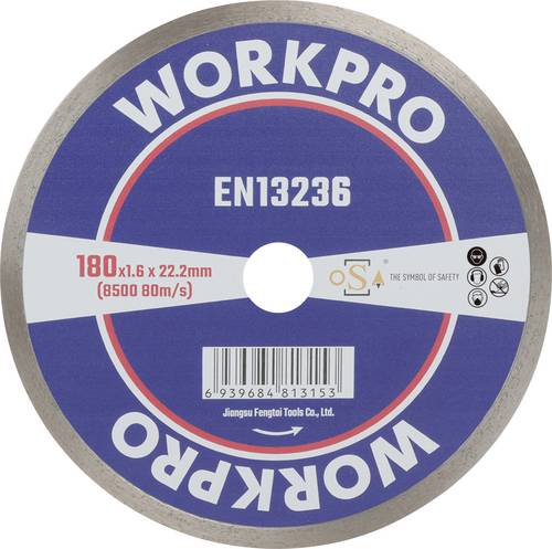 WorkPro GSOSCR-3 Diamanttrennscheibe 180mm 1 St. Keramik, Porzellan, Marmor, Mauerwerk, Glas, Kalkst von WorkPro