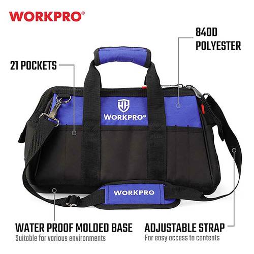 WorkPro WP281007 Werkzeugtasche unbestückt (L x B x H) 410 x 230 x 270mm von WorkPro