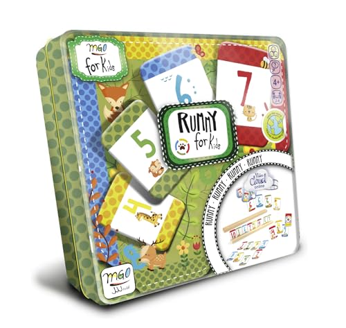 My First Game, Rummy for Kids & Families, Classic Strategic Board Game Inside Metal Box, Multi-Colour, Ideal 2 to 4 Players 23.5 x 23.5 x 6 cm (14605) von World Alive SL