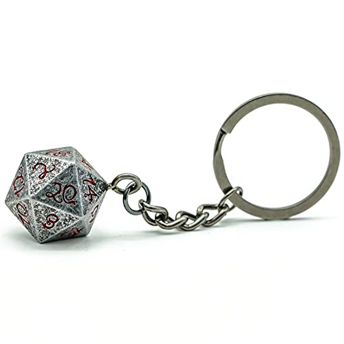 Pen and Paper Schlüsselanhänger - W20, D20, Metallwürfel, abnehmbar, Geschenk für Dungeons and Dragons Fans von World of Dice