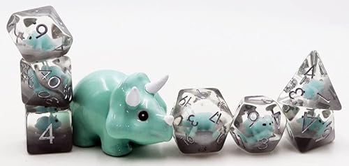 World of Dice - Baby Triceratops Würfelset - Mint farbenes 7-TLG. Pen and Paper Rollenspiel-Würfel mit Baby Triceratops, perfekt für DND, DSA, Cthulhu, Shadowrun und viele weitere World of Dice - Baby Triceratops Würfelset - Mint farbenes 7-TLG. Pen and Paper Rollenspiel-Würfel mit Baby Triceratops, perfekt für DND, DSA, Cthulhu, Shadowrun und viele weitere von World of Dice